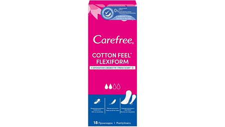 ✔️CAREFREE Прокладки 18шт Ежедные Cotton feel - купить за  в г. Махачкале