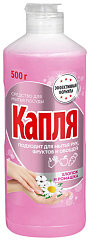 Капля Средство д/мытья посуды 500г Хлопок и ромашка
