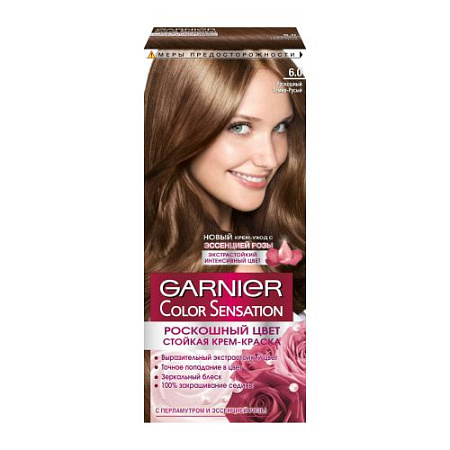 GARNIER Крем Краска COLOR SENSATION 6,0 Роскошный Темно-Русый от магазина МылоПорошок