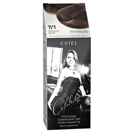 ESTEL CELEBRITY Краска для волос 7/1 пепельно-русый от магазина МылоПорошок