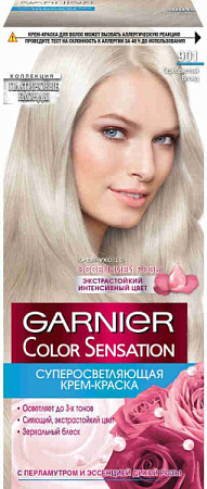 GARNIER Крем Краска COLOR SENSATION 901 Серебристый блонд от магазина МылоПорошок