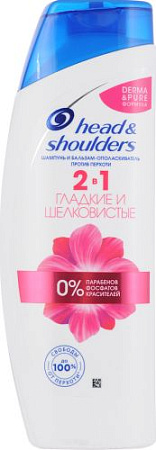 HEAD & SHOULDERS Шампунь 400мл 2в1 против перхоти Гладкие и шелковистые д/сухих и нормальных волос от магазина МылоПорошок