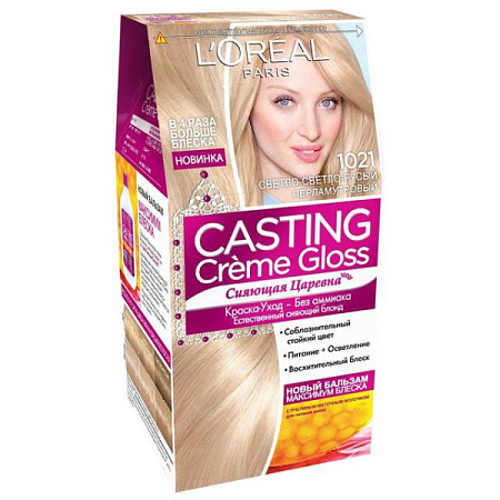 L'Oreal Paris Краски Casting Crème Gloss Крем 1021 (Светло-светло-русый перламутровый) от магазина МылоПорошок