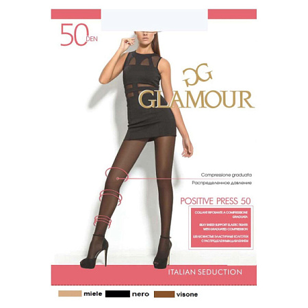 ✔️Glamour Колготки 50den 4L Positive Press Nero - купить за  в г. Махачкале