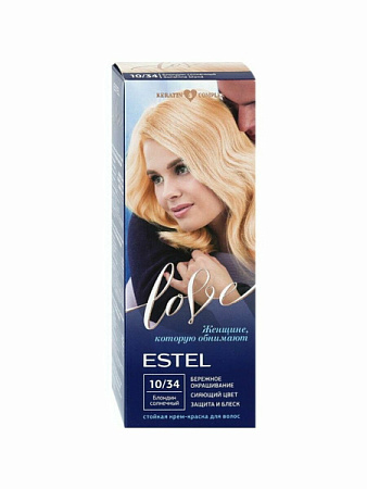 ESTEL LOVE Стойкая крем-краска для волос тон 10/34 Блондин солнечный от магазина МылоПорошок