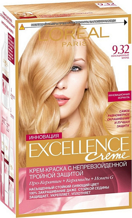 L'Oreal Paris Краски Excellence Крем 9.32 (сенсационный блонд) от магазина МылоПорошок