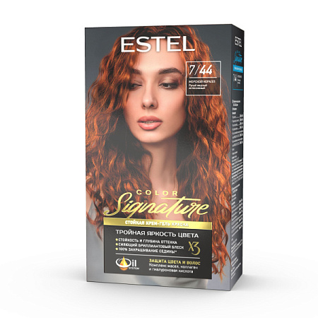 ESTEL COLOR Signature Стойкая крем-гель краска для волос 7/44 Морской коралл от магазина МылоПорошок