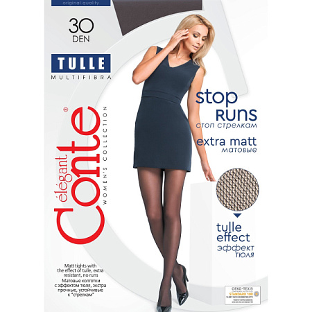 ✔️Conte Tulle Колготки 30den 4L Nero  - купить за  в г. Махачкале