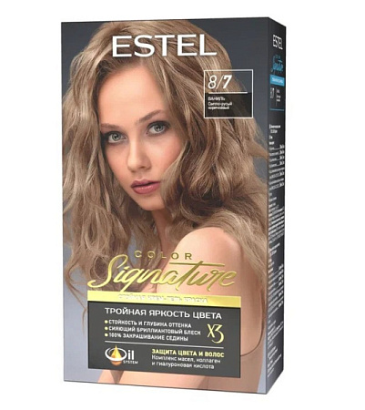 ESTEL COLOR Signature Стойкая крем-гель краска для волос 8/7 Ваниль от магазина МылоПорошок
