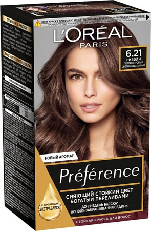 L'Oreal Paris Краски Preference 6.21 (Перламутровый светло-каштановый) от магазина МылоПорошок