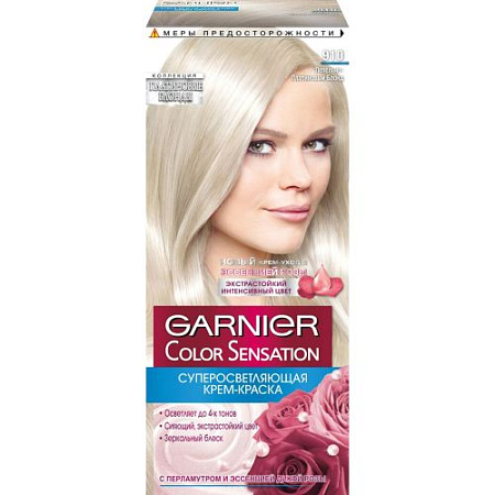 GARNIER Крем Краска COLOR SENSATION  910 Пепельно-Платиновый Блонд от магазина МылоПорошок
