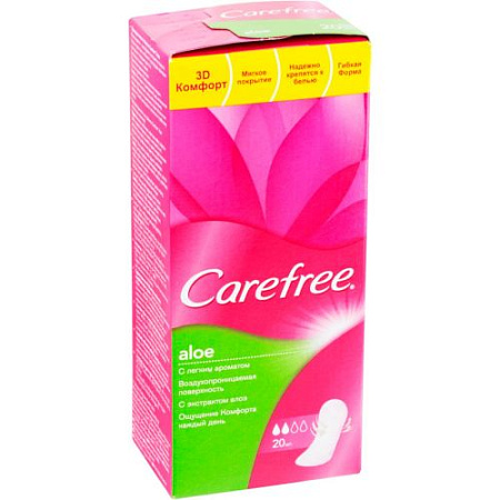 ✔️CAREFREE Прокладки 20шт Ежедные Алоэ - купить за  в г. Махачкале