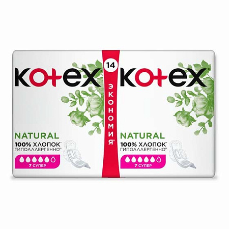 ✔️Kotex Прокладки 14шт Natural Супер /6 - купить за  в г. Махачкале