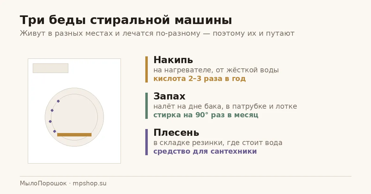 Как почистить стиральную машину: накипь, запах и плесень